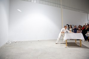 Closing Performance: Arahmaiani Feisal, 'Breaking Words.' Evening Notes: Day 2. FIELD MEETING Take 6: Thinking Collections (26 January 2019), in collaboration with Alserkal Avenue, Dubai. Courtesy of Asia Contemporary Art Week (ACAW).
